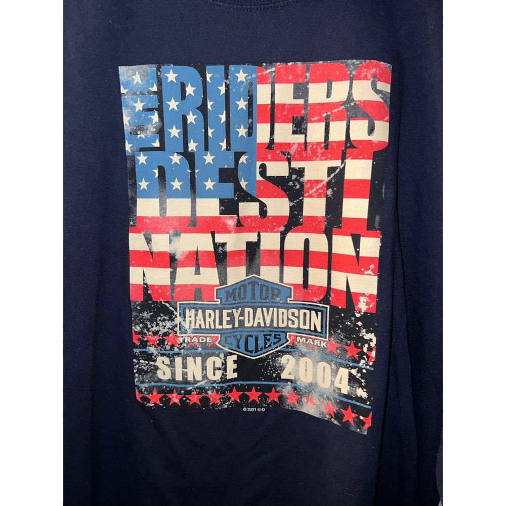 Harley-Davidson Mens Navy Blue Smoky Mountain Maryville TN Long Sleeve Tee - Picture 2 of 7